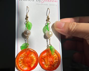 Cherry Tomato Pearl Earring