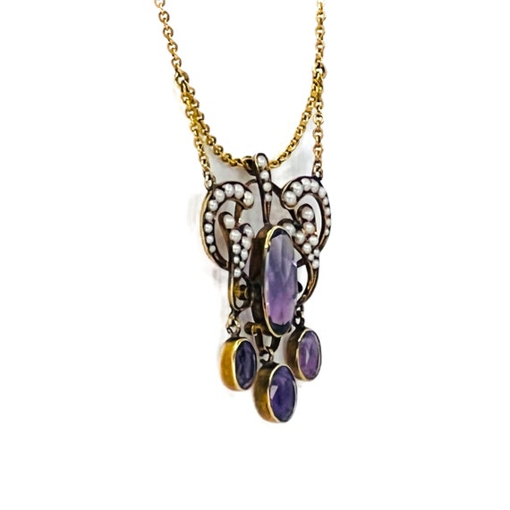 Victorian Amethyst and Pearl Necklace - image 3