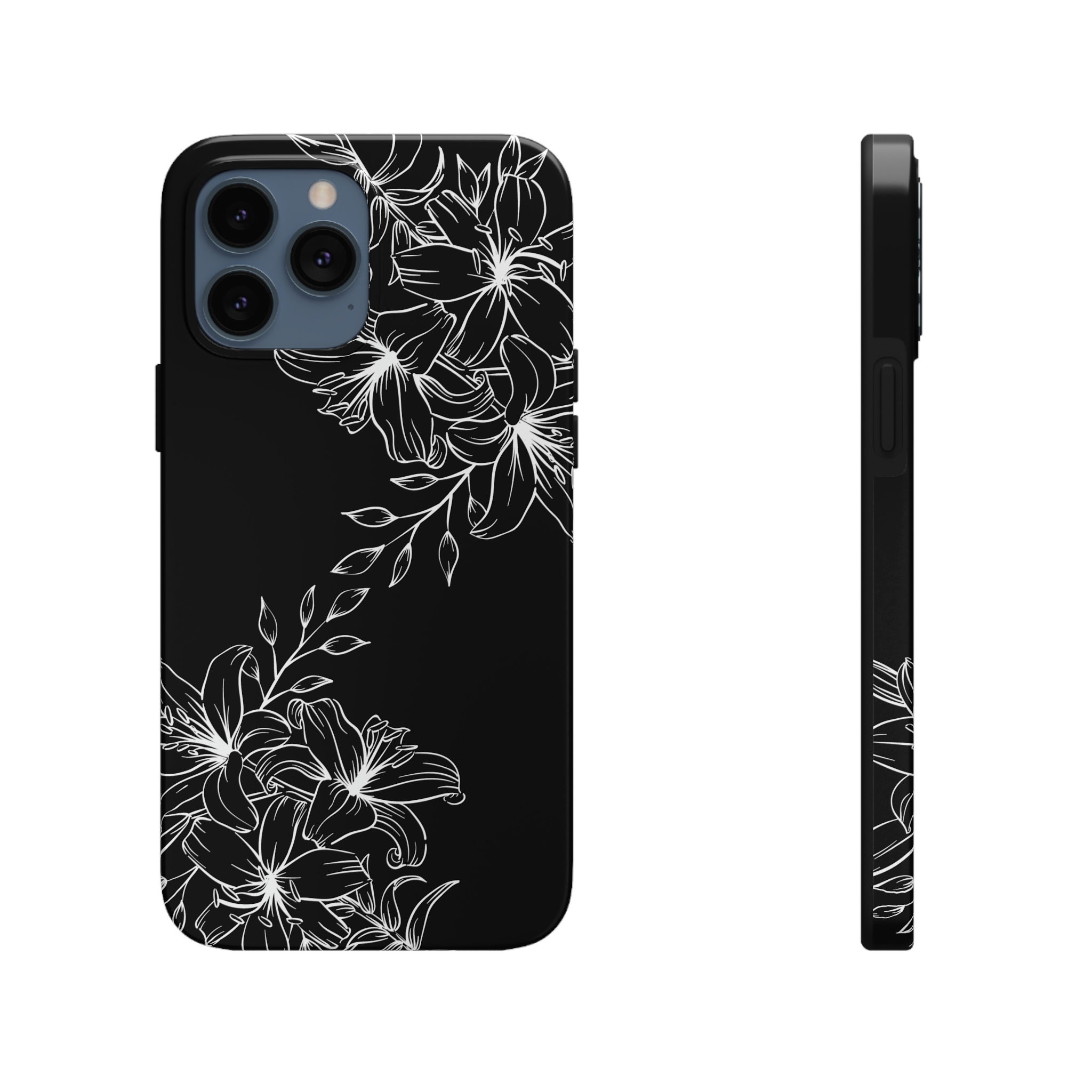 Black and White Lily iPhone Case - Etsy