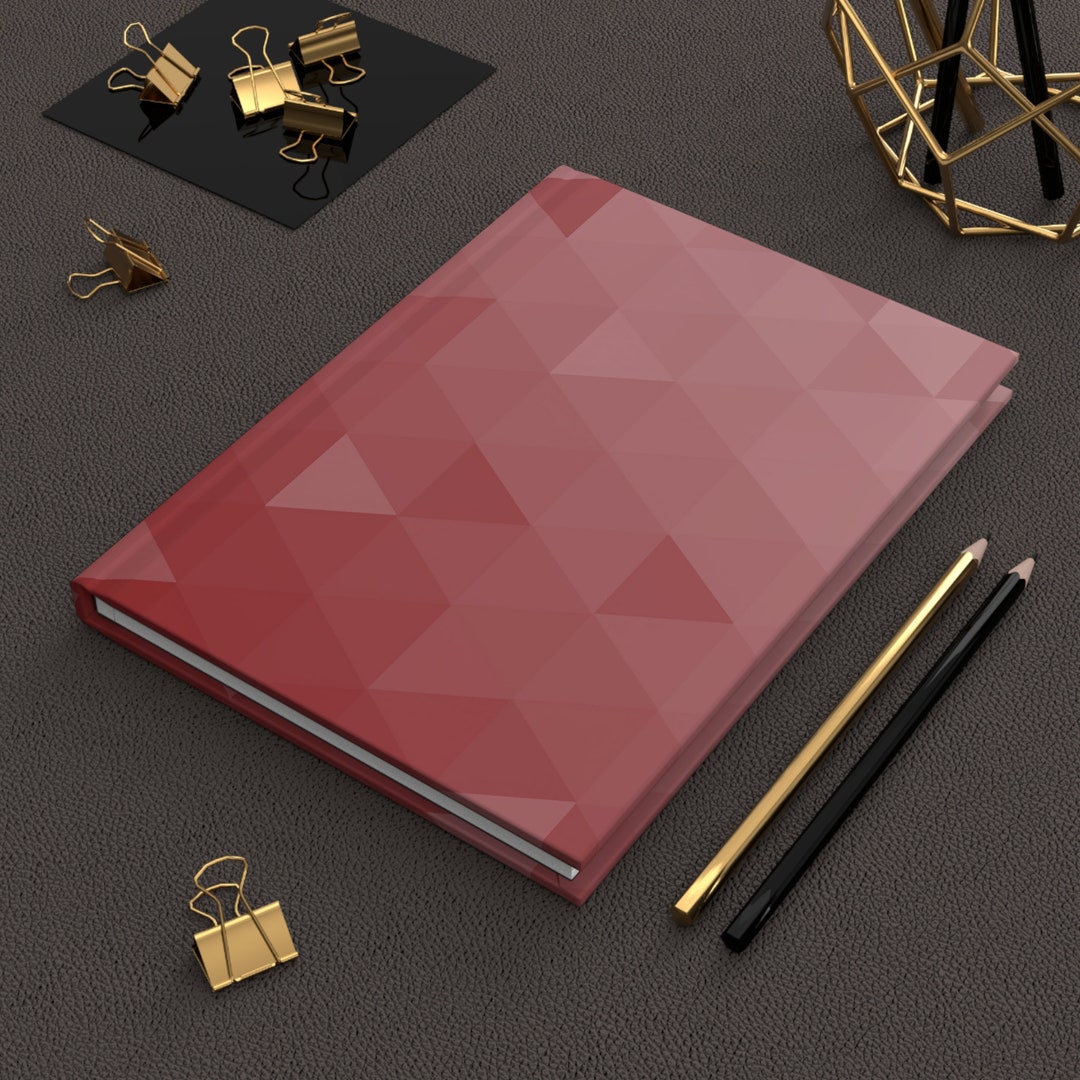Red Tone Geometric Matte Hard Cover Notebook - Etsy