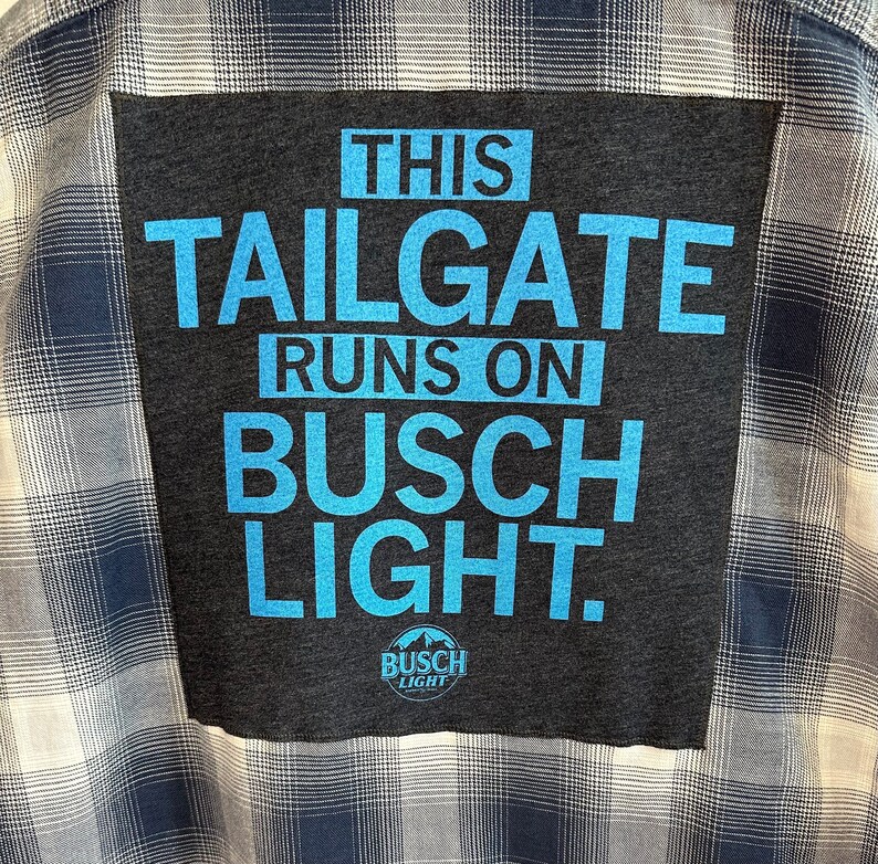 Busch Light - Tailgate - Upcycled Back Patch Flannel Shirt - Size XL - Etsy