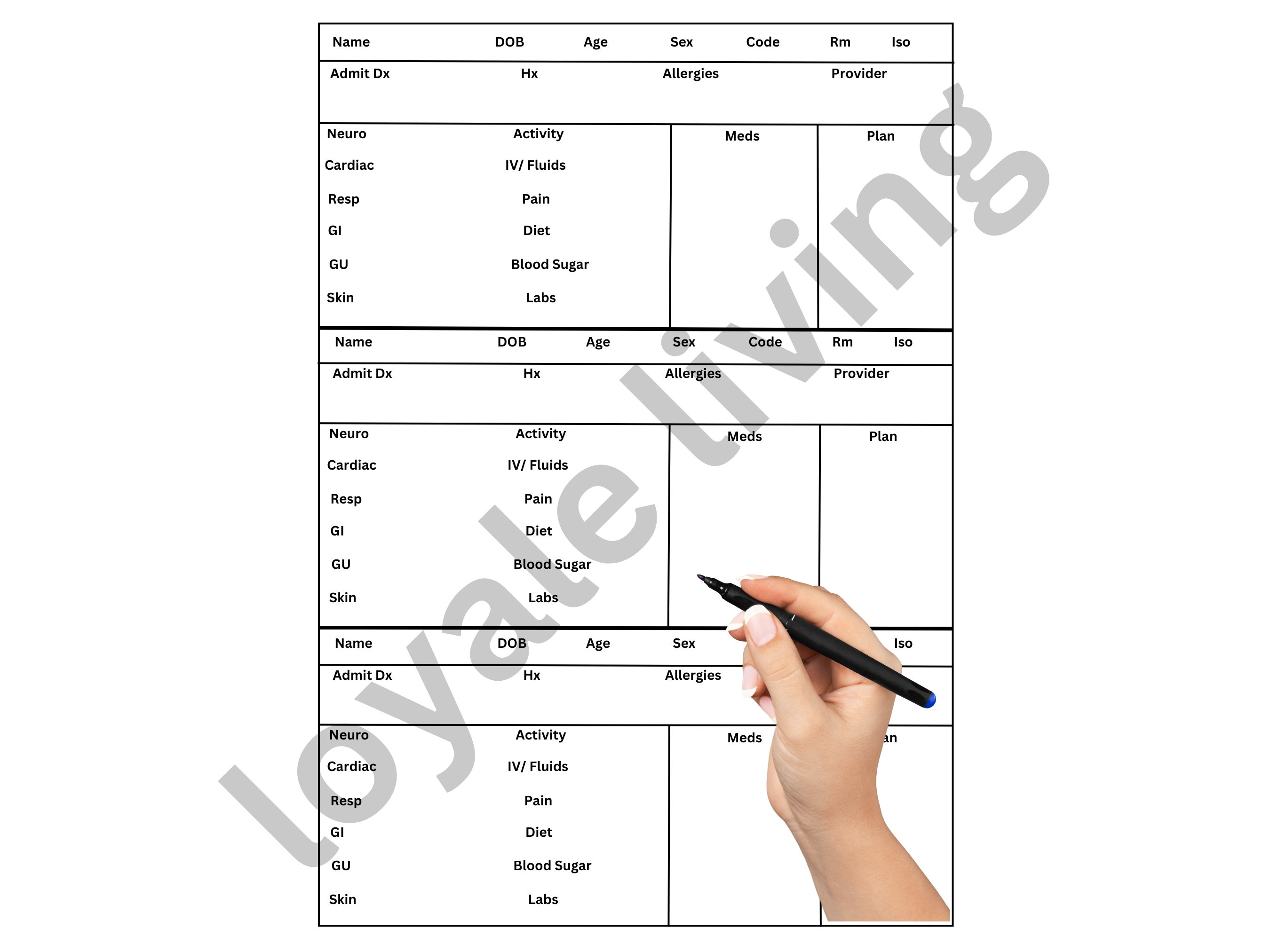 3patient Nursing Report Sheet Nursing Brain Sheet Nursing Student ICU