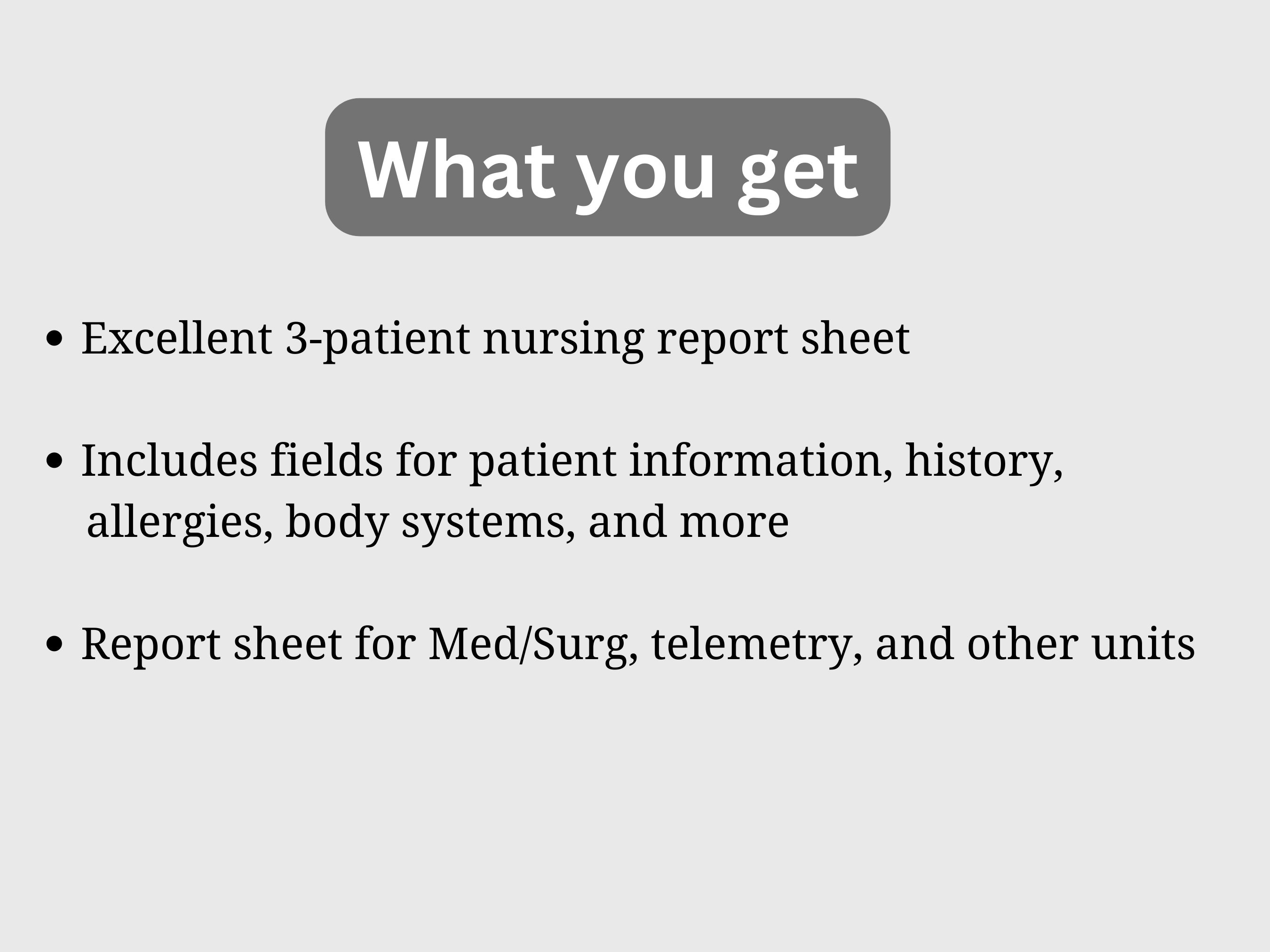 3-patient Nursing Report Sheet | Nursing Brain Sheet | Nursing Student ...