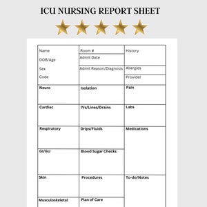 ICU Report Sheet Krankenpflege Report Sheet RN Report Sheet