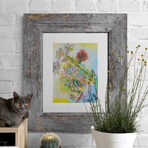 Impresión floral de arte de pared / Arte de flores de primavera / Arte con flores / Obra de arte con colores de primavera / Impresión de arte floral / Arte imprimible firmado sin marco