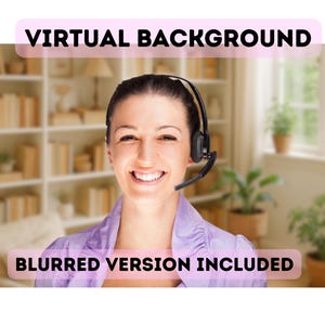 Zoom Meeting Background, Virtual Office Backdrop, Cozy Home Office Decor, Digital Download for Meetings-Standard and Blurred Images Included
