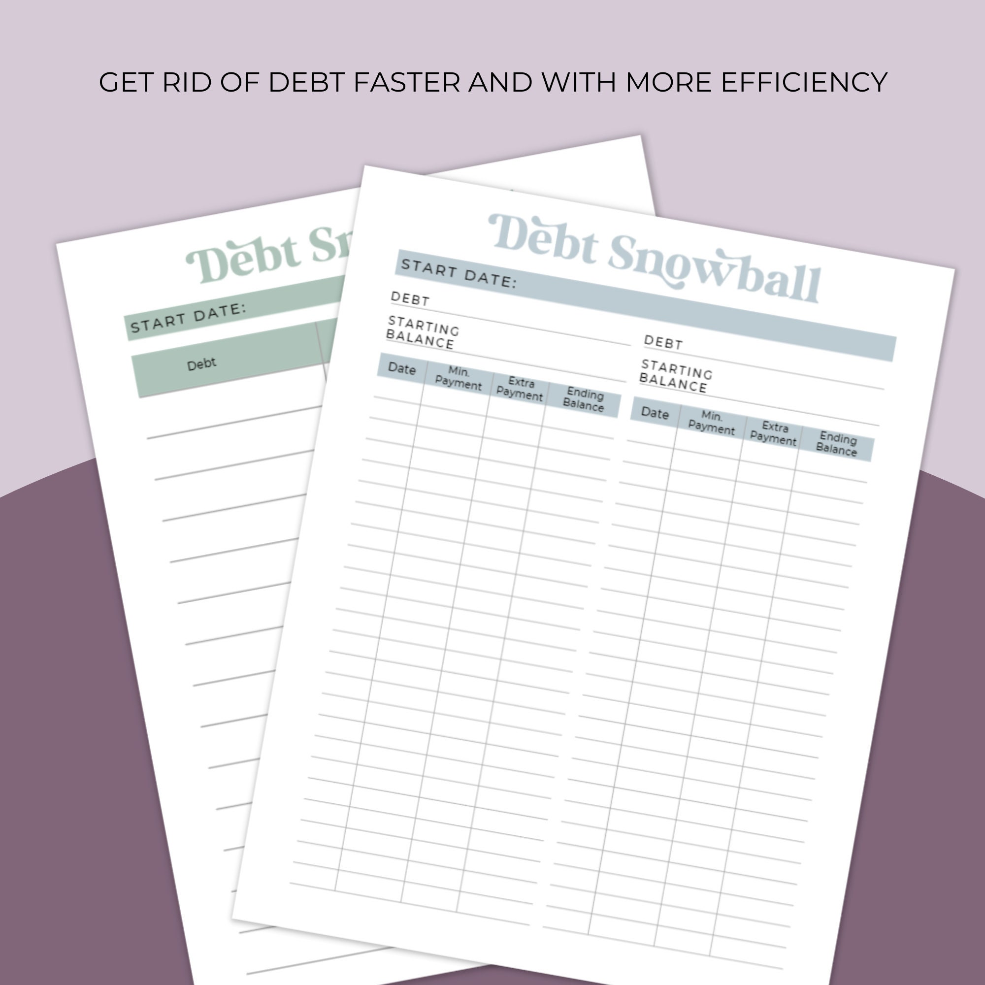 Debt Snowball Tracker, Printable PDF Debt Payoff Tracker, Personal Debt ...