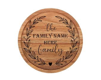 Custom Family Name Here Your Design Wooden Coasters, Custom Gift, Personalized Coaster, Housewarming Gift , Coasters Engraved,Wedding