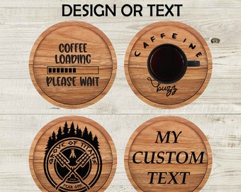 Custom Engraved Wooden Coasters, Personalized Design, Photo Coasters
