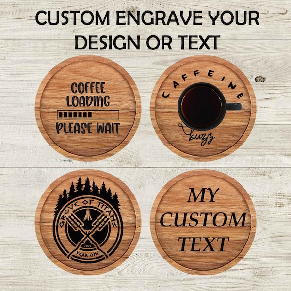 Custom Your Design Wooden Coasters, Custom Gift, Personalized Coaster,Coaster, Housewarming Gift , Coasters Engraved,Halloween,Christmas