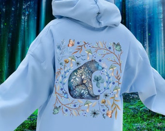 Bear Mystical Forest Cottagecore Hoodie Fairy Women,Magical Gift for Her,Whimsical Sweater,Forestcore for Wife,Nature Gifted Sweatshirt Gift
