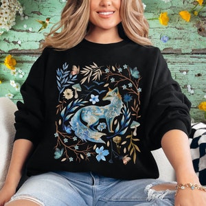 Cottagecore Fox Magical Forest Sweatshirt, Cottage Core, Fox Gifts, Aesthetic Clothes, Nature Lover Gift, Cottagecore Clothes, Nature Top
