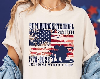 1776–2026 USA 250 Soldier Flag Shirt, Comfort Colors® Patriotic T-Shirt, Semiquincentennial Military Freedom Tee, American Patriot TShirt
