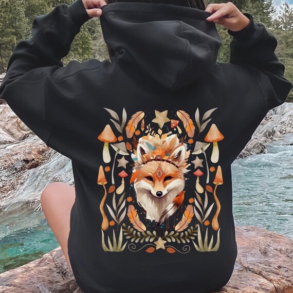 Folk-custom Drawstring Hit Color Printing Hooded Sweaters Folk-custom Drawstring Hit Color Printing Hooded Sweaters