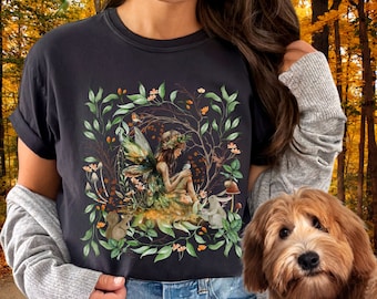 Whimsical Fairytale Forest Fall Comfort Color® Shirt,Fairy Shirt For Mum,Fairy Core Fall Lovers Forestcore Top,Retro Nature Gifted Tee Shirt