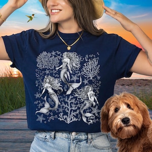 Fairycore Mermaids Shirt,Whimsical Mermaidcore Clothing,Mermaid Shirt-Ocean Inspired Style,Fantasy Sea Goddess-Fisherman Aesthetic-Sea Siren