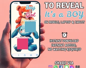 It's a Boy Gender Reveal Scratch Card: Digital Announcement