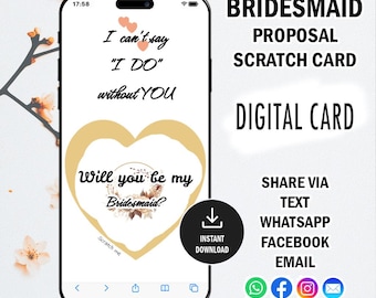 Digital Bridesmaid Proposal Scratch Card  (Instant Download)