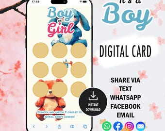 It's a Boy Gender Reveal Scratch Card: Digital Announcement