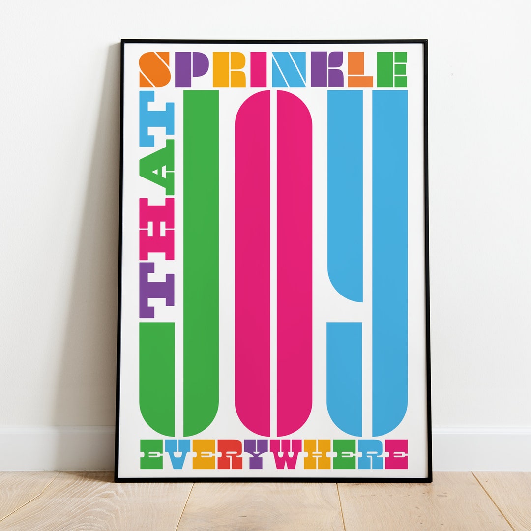 Printable Creative Lettering Wall Art. Bright Coloured Lettering Poster ...