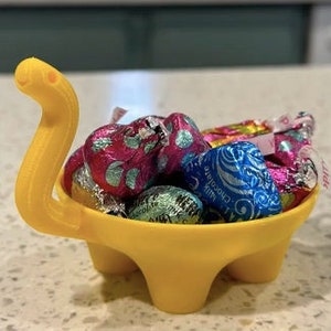 Happy Dinosaur Bowl, 3d Print Small Dino Ring Dish, Jewelry Holder, Snack Candy Bowl, Cute Home Office Decor, Custom Colors