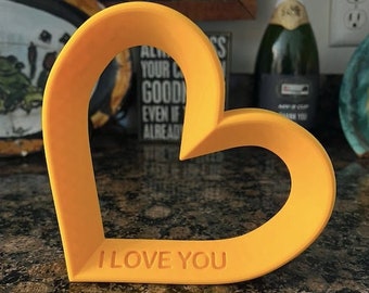 I Love You Heart Custom 3D Print, Valentines Day, Mothers Day, Te Amo, Ich Liebe Dich, Her & Him Gifts