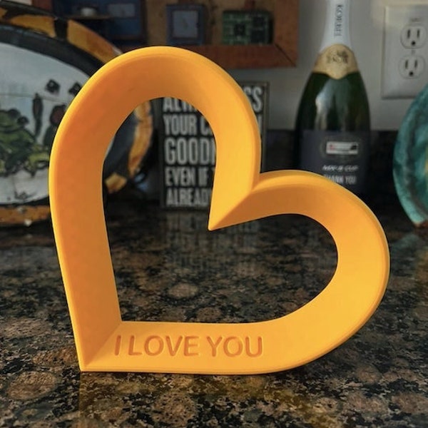 Custom 3D Print Heart Sculpture, Home Decor Figure, Her & Him Gifts, Valentines Day, Mothers Day, I Love You, Te Amo, Ich Liebe Dich