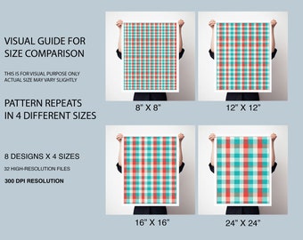 Papel digital a cuadros retro, patrón de tartán sin costuras (descarga digital)