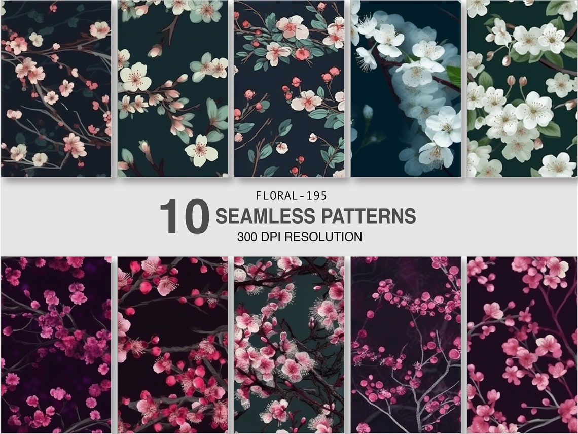 Seamless Floral Patterns for Print on Demand (digital Patterns) - Etsy