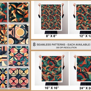Seamless Digital Patterns for Print on Demand Commercial and personal project use for paper supplies cover design Home decor Textile Fabrics