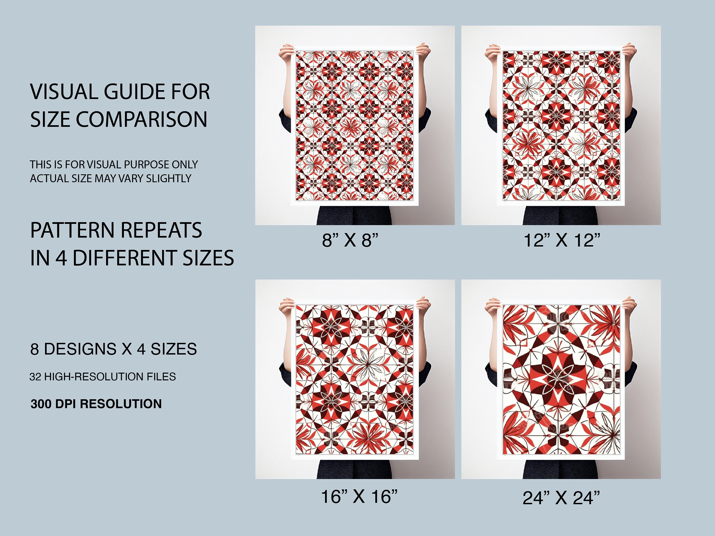 Red Tile Seamless Pattern Set, Fabric & Decor (digital Download) - Etsy