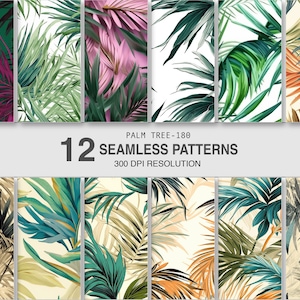 Palm tree Seamless Patterns Print on Demand Commercial use Digital Patterns for Gift wrapping paper supplies Book cover Home decor tropical