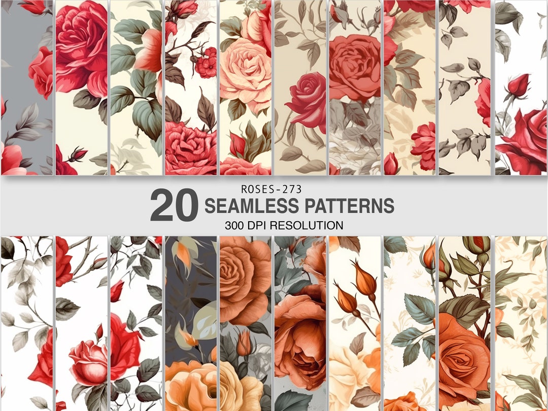 Floral Seamless Pattern Digital Paper Commercial Use Digital Patterns ...