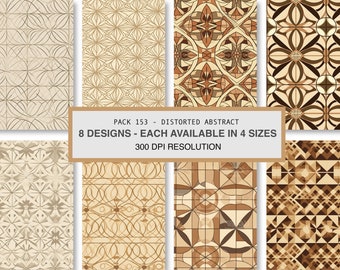 Conjunto de patrones geométricos abstractos sin costuras, textiles para decoración del hogar (descarga digital)