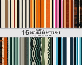 Gestreifte Seamless Pattern Set, Kommerzielle Nutzung (Digitales Papier)