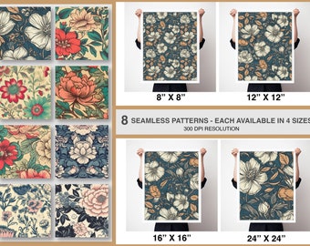 Patrón floral sin costuras, diseño de tela para uso comercial (descarga digital)