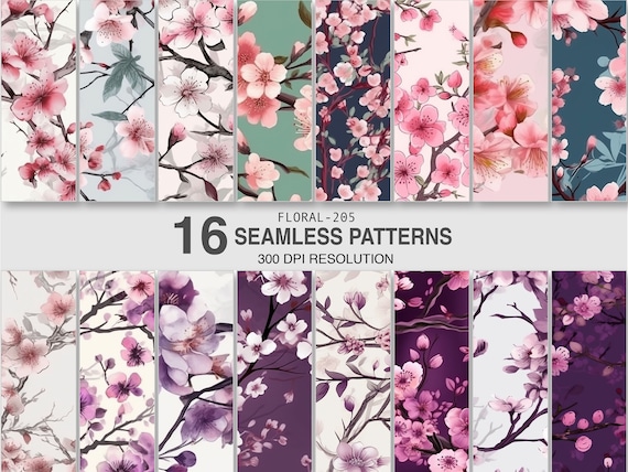 Floral Seamless Patterns: Print-on-Demand, Stationery (Digital Download)