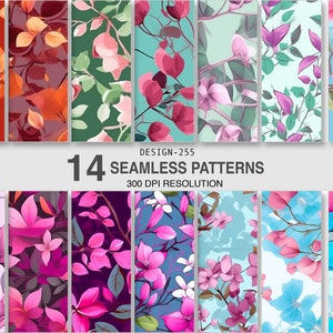 Floral Seamless Pattern Digital Paper Commercial use Digital Patterns for Gift wrapping paper supplies Book cover Home decor Textile Fabrics