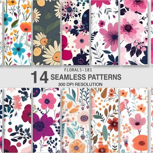 Seamless Patterns for Print on Demand Commercial use Digital Patterns for Gift wrapping paper supplies Book cover Home decor Textile Fabrics