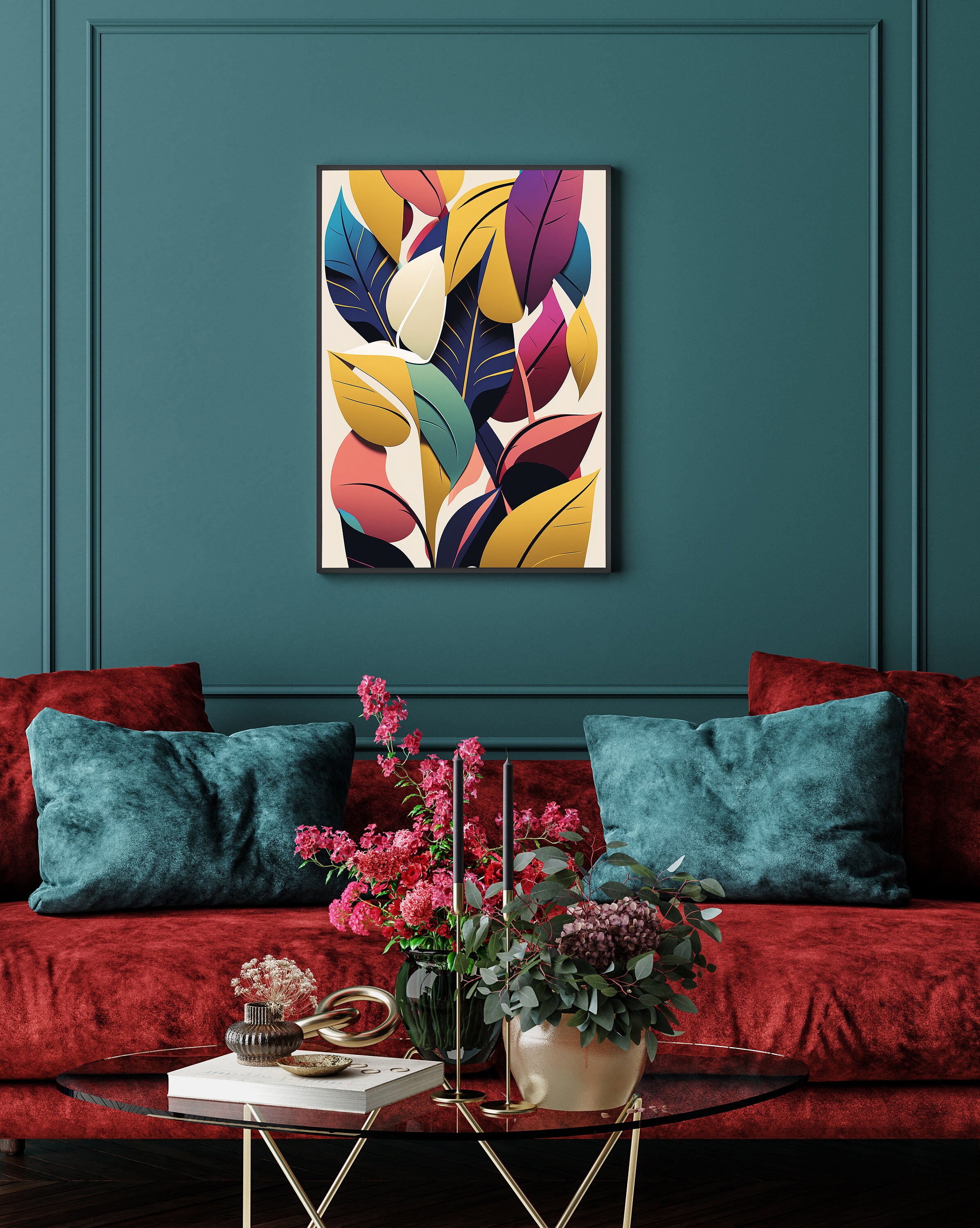 Wall Art for Modern Contemporary Home, Colorful Interior Design ...