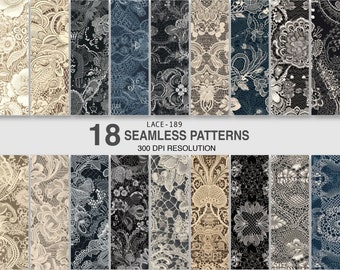 Patrones de encaje sin costuras, diseños textiles para impresión bajo demanda (digitales)