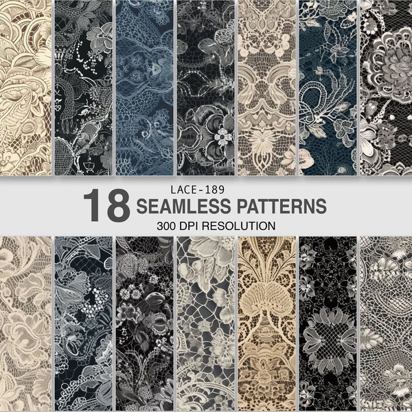 Seamless Patterns for Print on Demand Commercial use Digital Patterns for Home decor Textile Fabrics Lace Fabric design for presentations