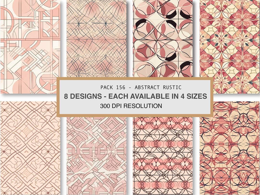 Abstract Rustic Seamless Patterns, Print-on-demand (digital Download ...