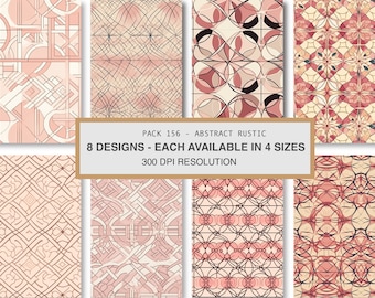 Patrones rústicos abstractos sin costuras, impresión bajo demanda (descarga digital)