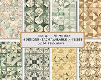 Patrones geométricos sin costuras de Sage & Brown (Descarga digital)