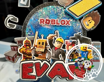 Personalized Roblox Cake Topper, Gaming Birthday Decor