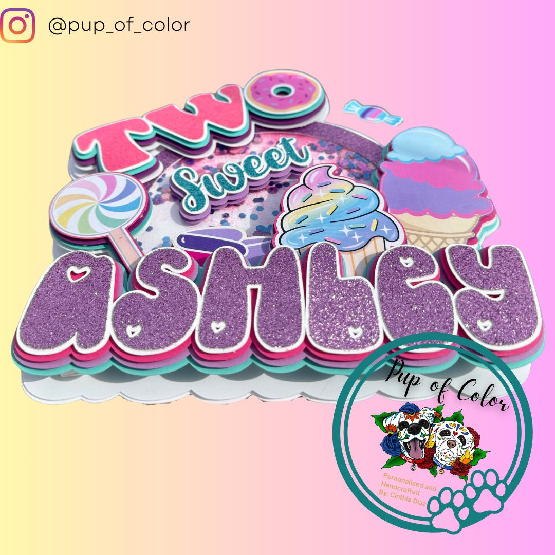 Two Sweet Birthday Cake Topper