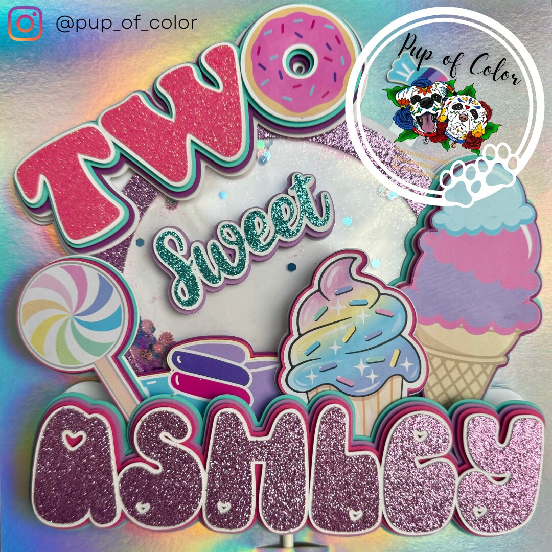 Two Sweet Birthday Cake Topper