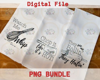 Funny Kitchen Towel Sublimation Design, Sassy PNG Bundle (Digital Download)