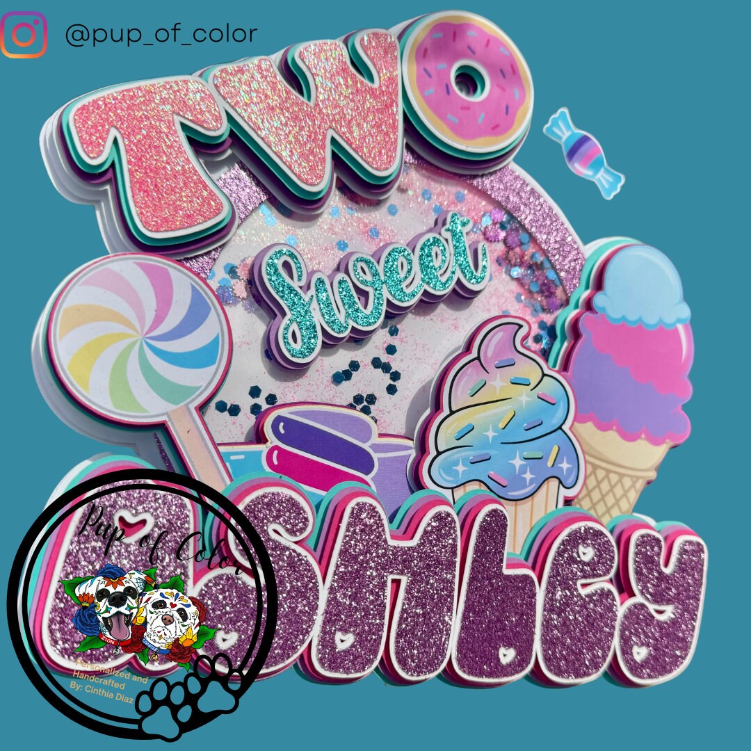 Two Sweet Birthday Cake Topper